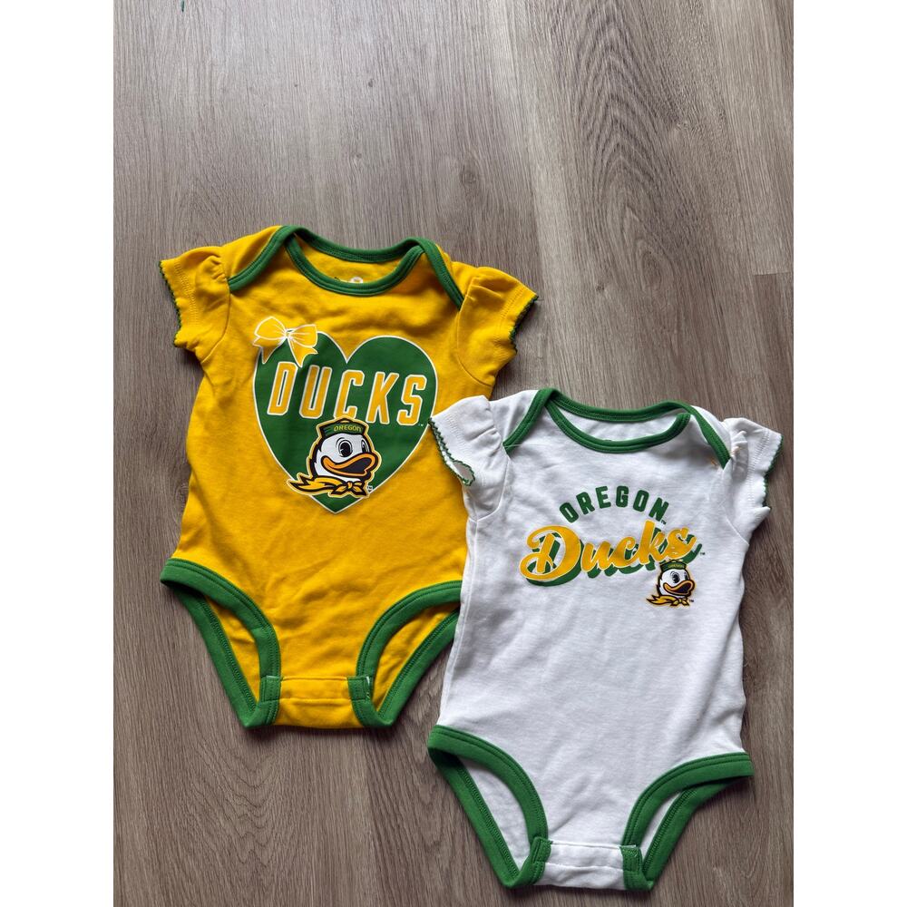 University of Oregon Ducks baby girl onsides, Set of 2, size 3-6 months